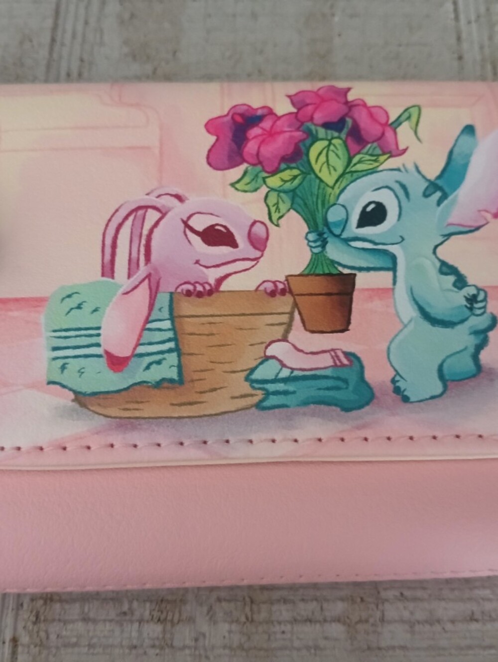 NWT DISNEY STITCH AND ANGEL BATHTIME LOUNGFLY WALLET